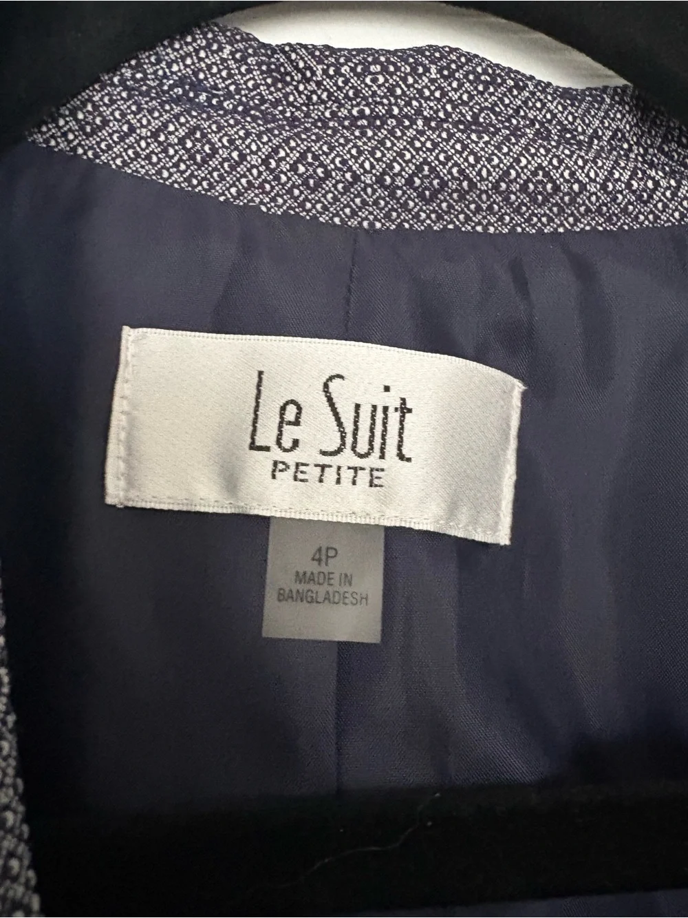 Le Suit Petite Geo Print Two-Button Blazer Jacket Size 4P